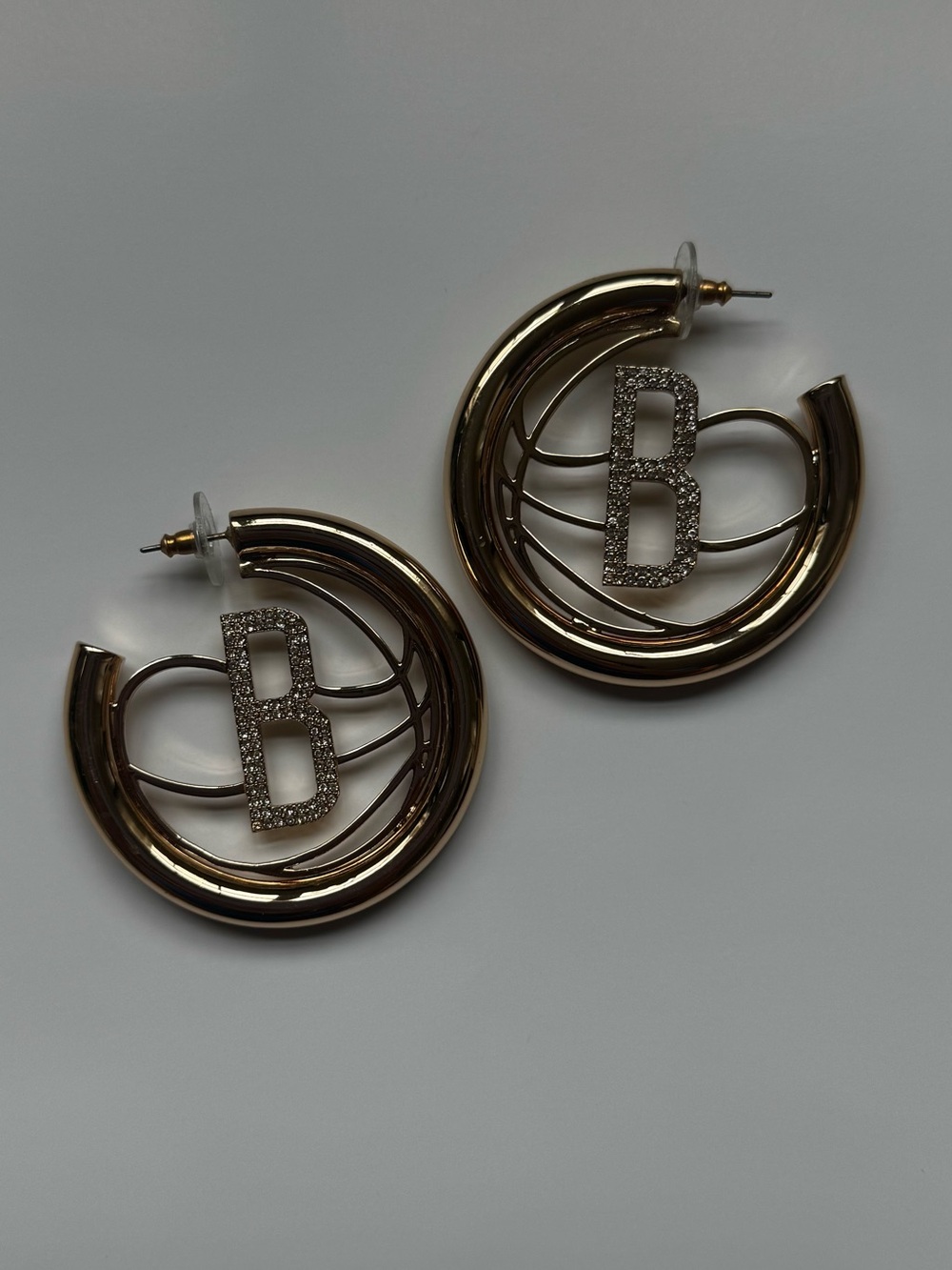 Gold Hoop Brooklyn Nets Earrings